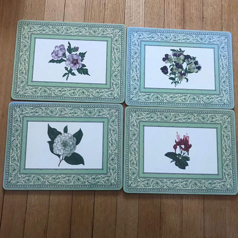 4 floral cork placemats cottagecore